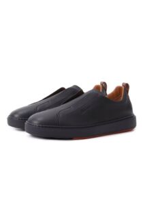 Кожаные кеды Cleanic Santoni