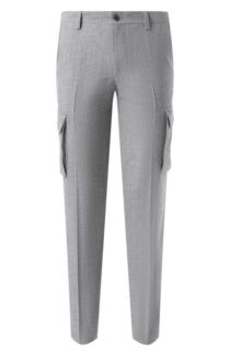 Брюки-карго из шерсти и льна Corneliani