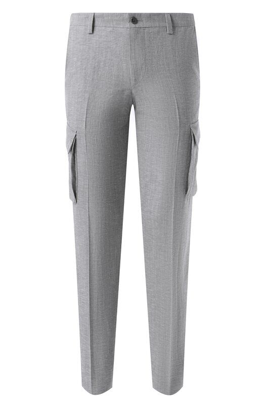 Брюки-карго из шерсти и льна Corneliani 254L02-2514164 фото 1