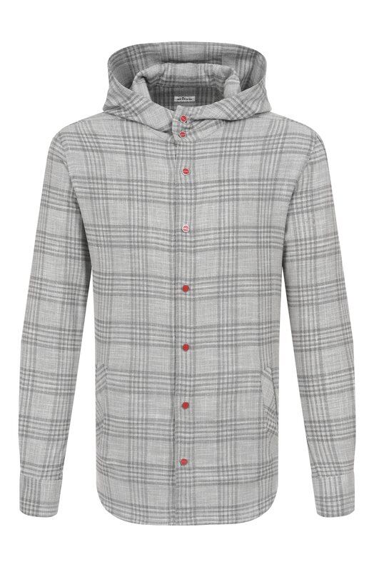 Рубашка из шерсти и шелка Kiton UMCMARK0617E20 фото 1
