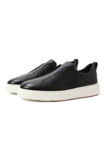 Кожаные кеды Cleanic Santoni