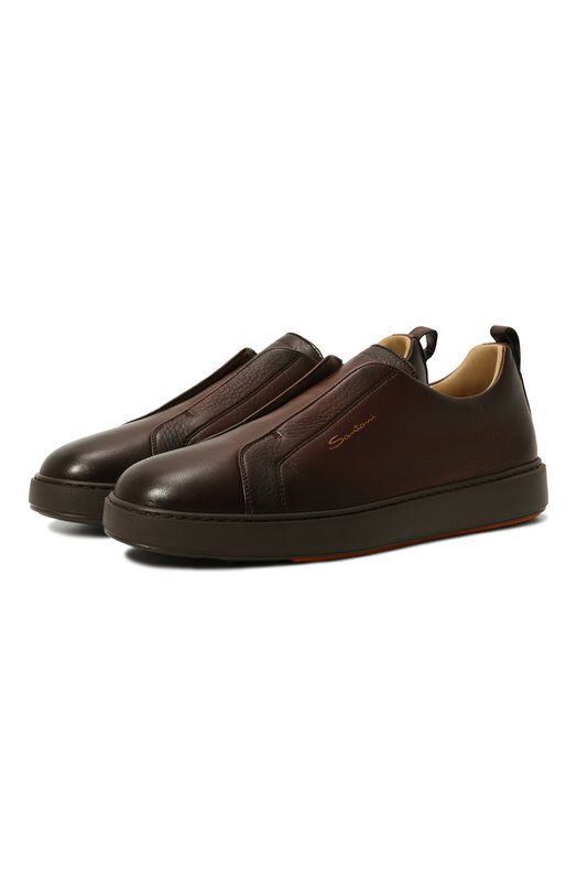 Кожаные кеды Cleanic Santoni MBCG21995SM0KAUA фото 1