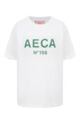 Хлопковая футболка AECA WHITE AWCMSSBBTTSST005A2.WHITE/GREEN (L) фото 1