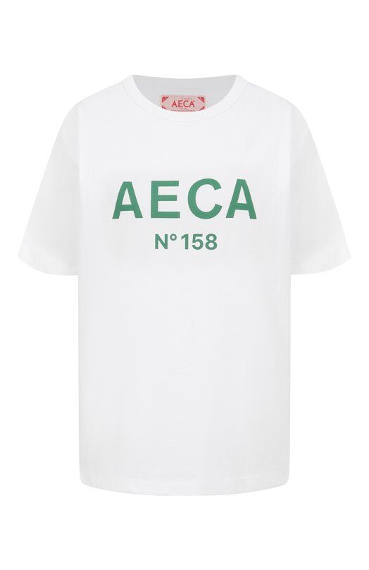 Хлопковая футболка AECA WHITE AWCMSSBBTTSST005A2.WHITE/GREEN (L) фото 1