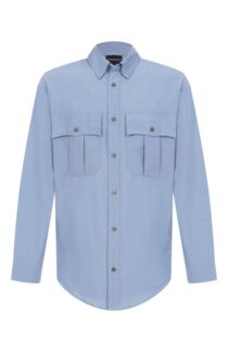 Рубашка из хлопка и шелка Emporio Armani
