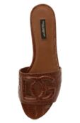 Шлепанцы из кожи крокодила Bianca Dolce & Gabbana CQ0436/A2W90/CCR0 фото 5
