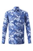 Рубашка из хлопка и льна Kiton UMCNERH0928305 фото 1