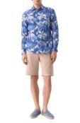 Рубашка из хлопка и льна Kiton UMCNERH0928305 фото 2
