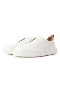 Кожаные кеды Cleanic Santoni