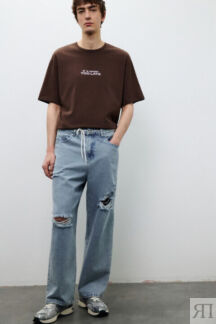 Джинсы baggy fit рваные befree