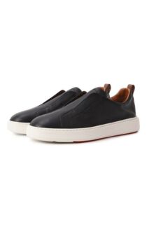 Кожаные кеды Cleanic Santoni