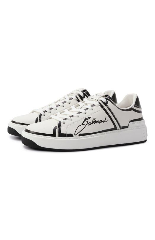 Кожаные кеды B-Court Balmain EM1VI288/LCLP фото 1