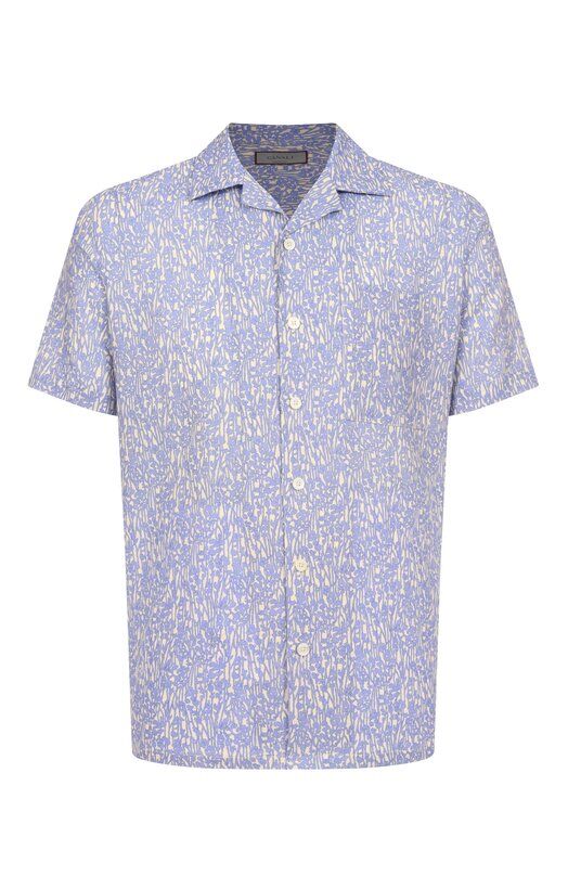 Рубашка из хлопка и льна Canali CSM3055/GL03520 фото 1