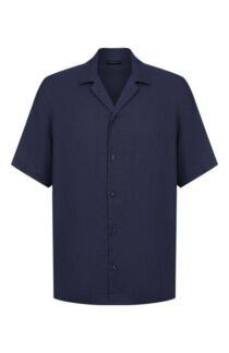 Рубашка изо льна и вискозы Emporio Armani