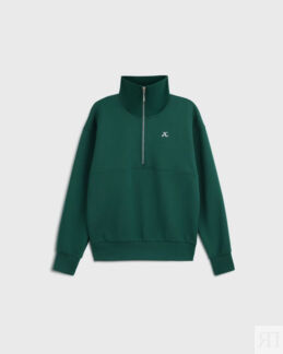 Свитшот Unisex с воротом на молнии, зеленый