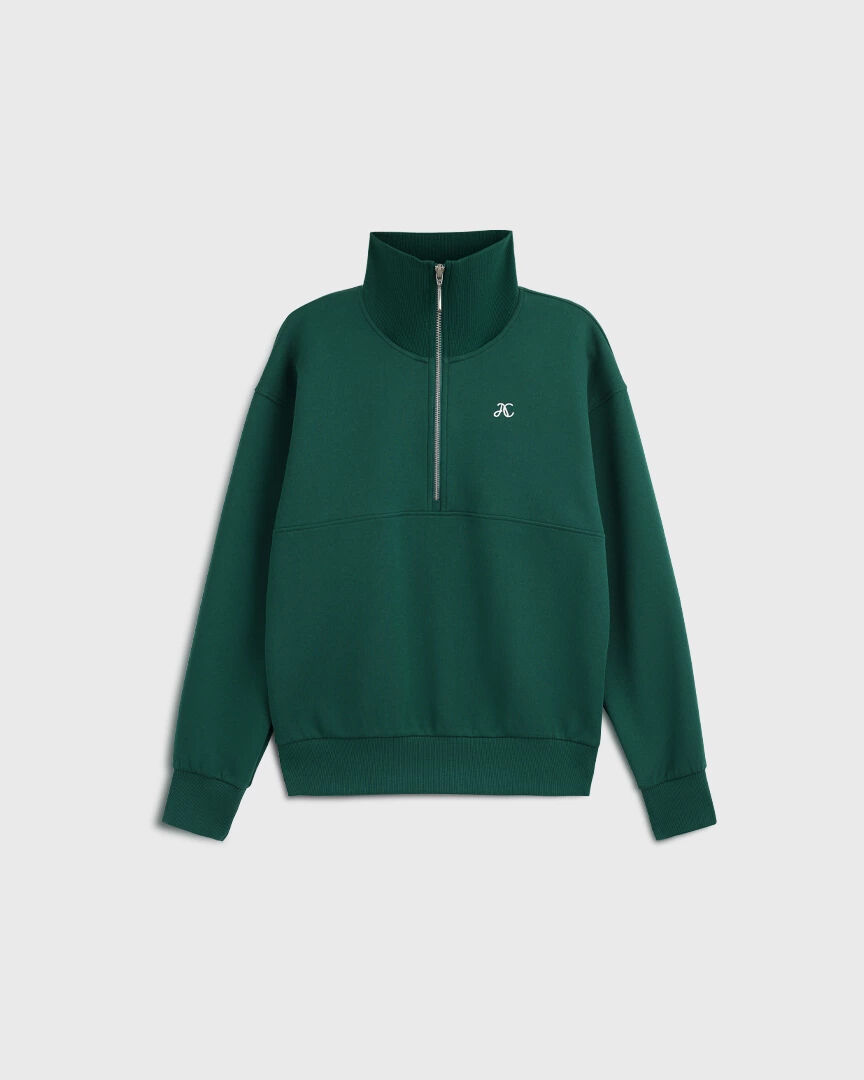 Свитшот Unisex с воротом на молнии, зеленый фото 1