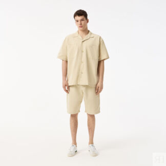 Мужские бермуды Lacoste из смеси хлопка и льна