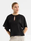Свободная черная блуза из 100% вискозы Pompa 4660380000326 фото 1