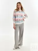 Жаккардовый свитер из вискозы и хлопка Pompa 4680662846022 фото 2