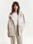Куртка из пальтовой ворсовой ткани жемчужного цвета Pompa 4670167297214 фото 2