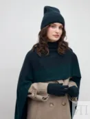 Шапка бини из мягкой пряжи с ангорской шерстью зеленая Pompa 2005030999322 фото 3