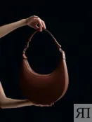 Сумка из натуральной кожи каштанового цвета Pompa 2005030998530 фото 2