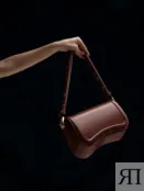 Сумка из натуральной кожи каштанового цвета Pompa 2005030998554 фото 4