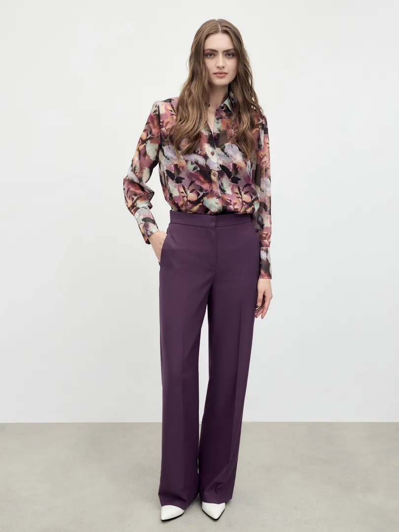 Прямые брюки на высокой посадке Pompa