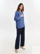 Свободная хлопковая блузка в полоску Pompa 4660370264325 фото 5