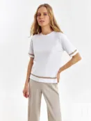 Джемпер с коротким рукавом из вискозного трикотажа Pompa 4680662846404 фото 1