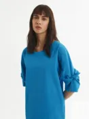 Платье прямого силуэта лазурного цвета Pompa 4660374007904 фото 4
