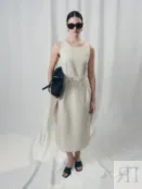 Платье из хлопка и льна с хлястиком на талии Pompa 4640307240264 фото 1