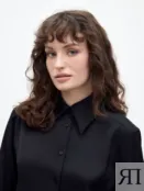 Базовая блуза из атласной ткани с острым воротником Pompa 4660134407265 фото 2