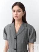 Приталенный жакет из костюмной ткани в принте "пье-де-пуль" Pompa 4640345520106 фото 3