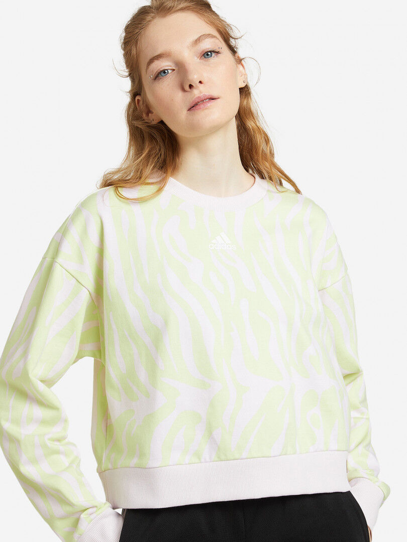 Свитшот женский adidas Tiger Print, Розовый HF4629A01-. фото 1