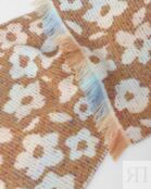 Шарф с цветочным дизайном и бахромой по краям фото 5