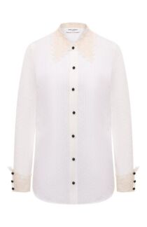Рубашка из хлопка и шелка Saint Laurent