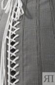 Шерстяная юбка-миди со шнуровкой в клетку Thom Browne фото 5