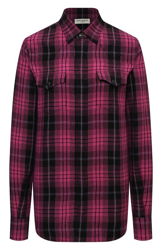 Рубашка из вискозы и льна Saint Laurent фото 1