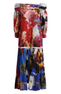 Платье из хлопка и льна Roberto Cavalli
